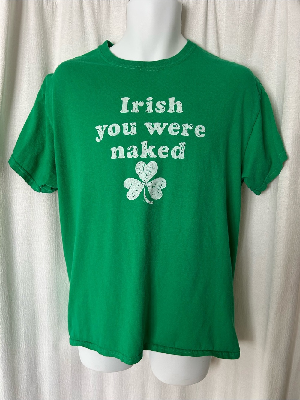 Tee: funny irish you were naked st patty’s day joke shirt med or sm large
